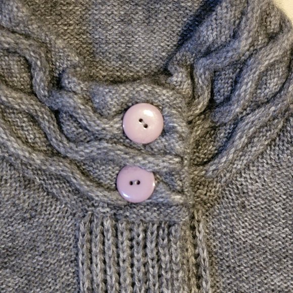 Maryline Made in Italy Gray Thick Knit Top Button Womens Cardigan Large - Picture 3 of 7